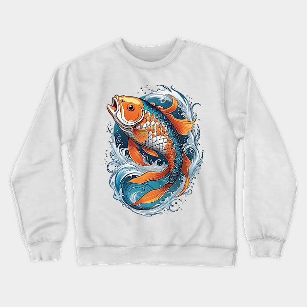 Ornamental Koi Fish Crewneck Sweatshirt by likbatonboot